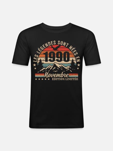 Awesome since November 1990 | November 1990 - Men's Slim Fit T-Shirt - black