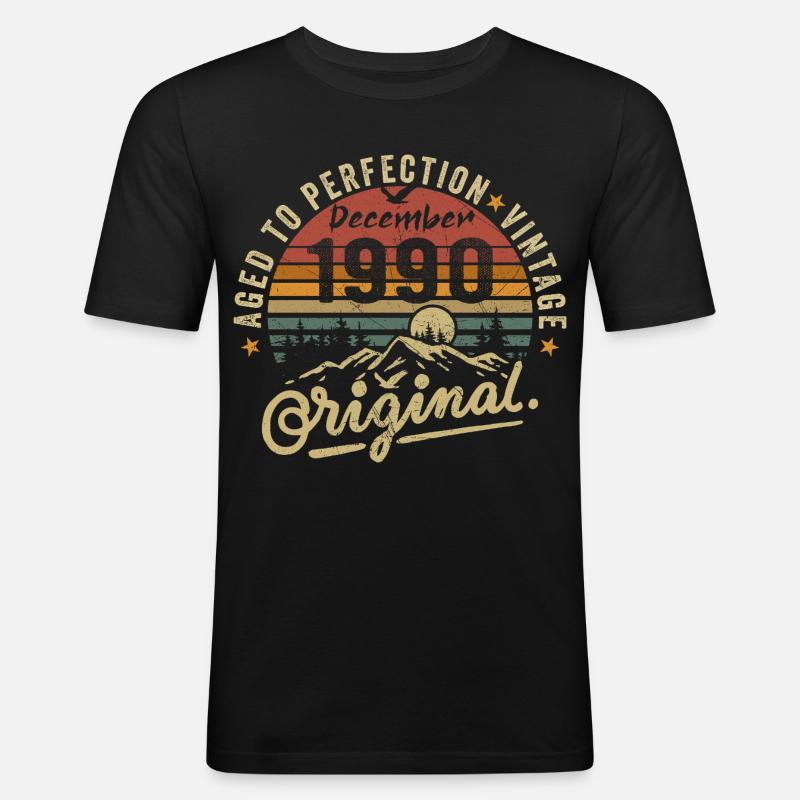 Legenden wurden im Dezember 1990 - Männer Slim Fit T-Shirt - Schwarz