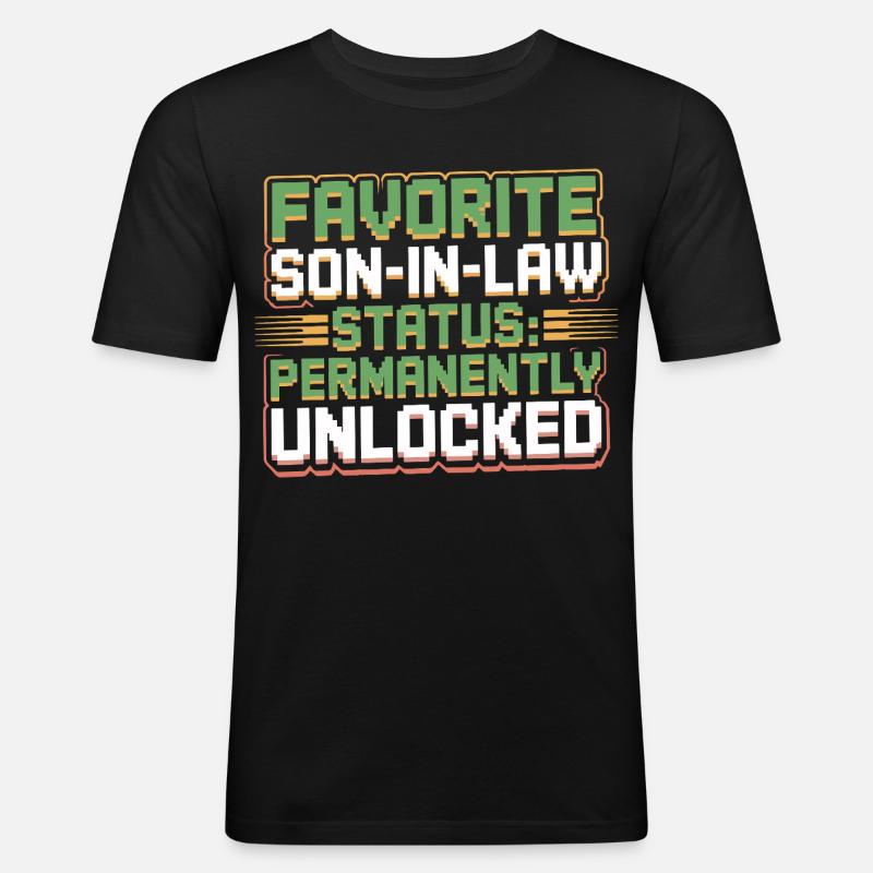 Schwiegermutter Retro Lustiger Schwiegervater - Männer Slim Fit T-Shirt - Schwarz
