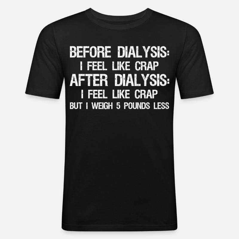 Före dialys och efter dialys en dialys - Slim Fit T-shirt herr - svart