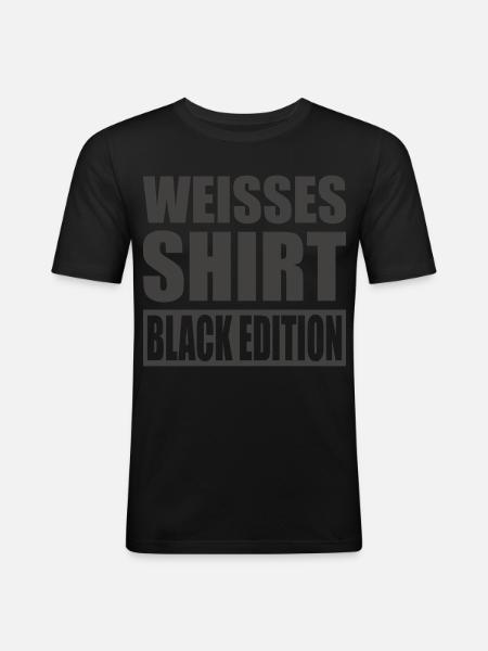 White Shirt Black Edition - Männer Slim Fit T-Shirt - Schwarz
