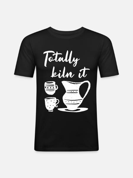 Totally bin it coffee kitchen illustration - Men's Slim Fit T-Shirt - black