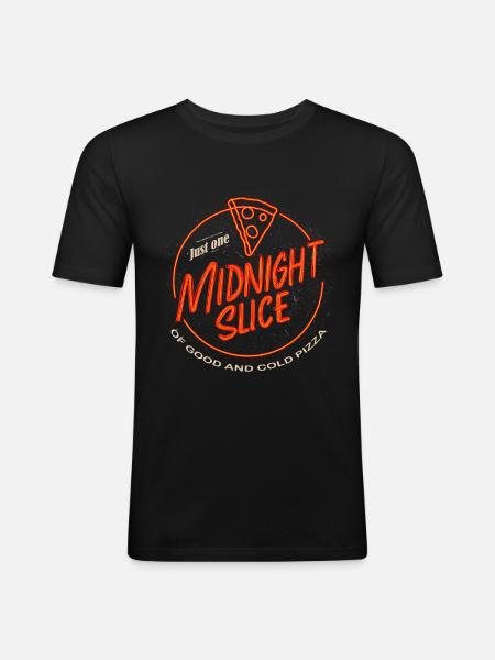 Midnight Slice - Männer Slim Fit T-Shirt - Schwarz