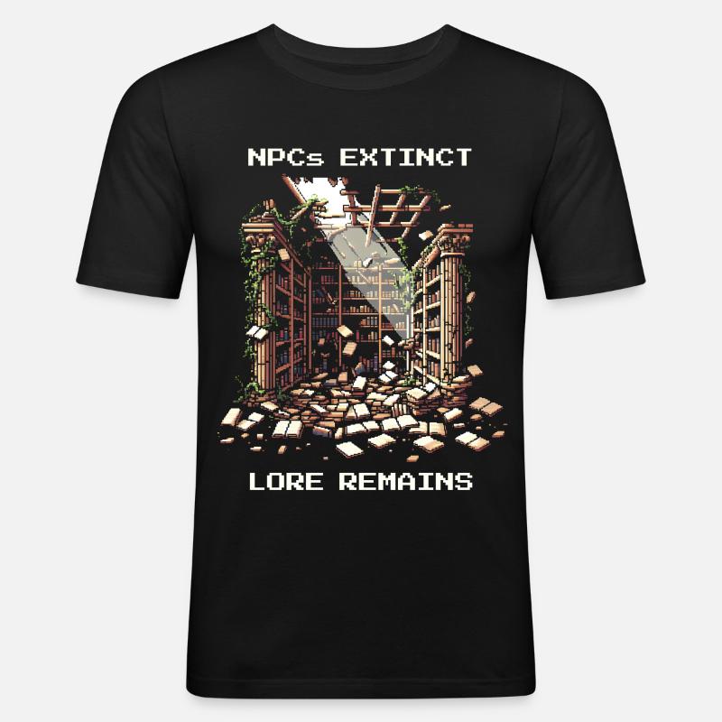 Les PNJ disparus, l’histoire reste | Post-apocalyptique - T-shirt près du corps Homme - noir