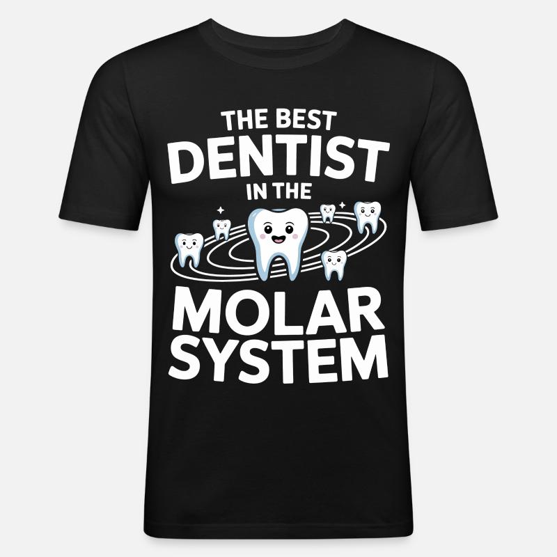 Zahnhelden Molar System - Männer Slim Fit T-Shirt - Schwarz