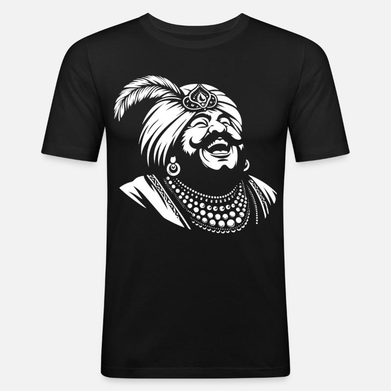 Lachender Ali Baba Design - Männer Slim Fit T-Shirt - Schwarz