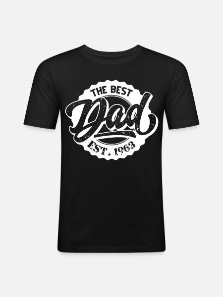 The Best Dad EST 1963 - Men's Slim Fit T-Shirt - black