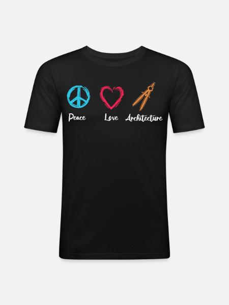 Peace Love Architecture - Men's Slim Fit T-Shirt - black