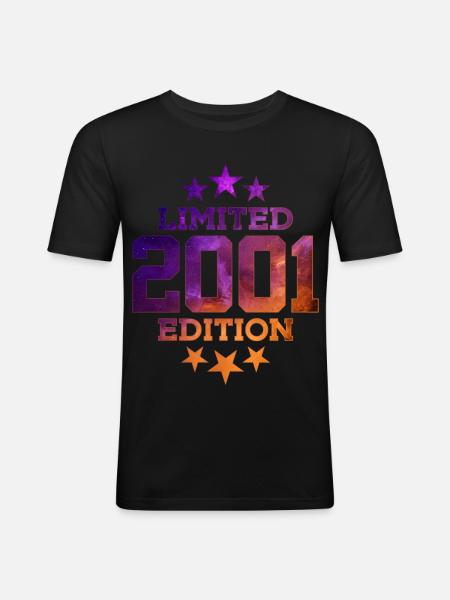 LIMITED EDITION 2001 25TH BIRTHDAY - Men's Slim Fit T-Shirt - black