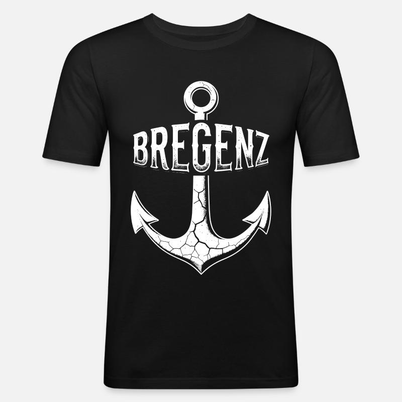 Anker Bregenz Bodensee Österreich - Männer Slim Fit T-Shirt - Schwarz