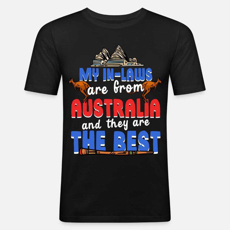 Australische Schwiegermutter - Männer Slim Fit T-Shirt - Schwarz