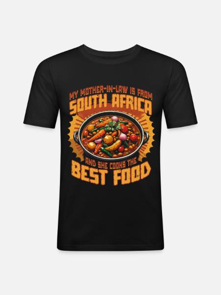 Südafrikanische Schwiegermutter Südafrika - Männer Slim Fit T-Shirt - Schwarz