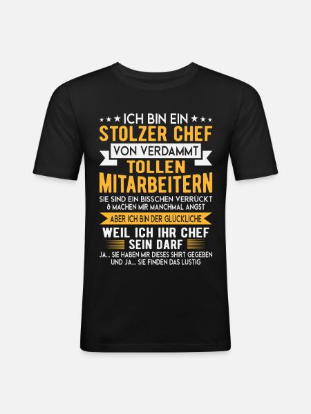 Fier patron d’employés fous - T-shirt près du corps Homme - noir