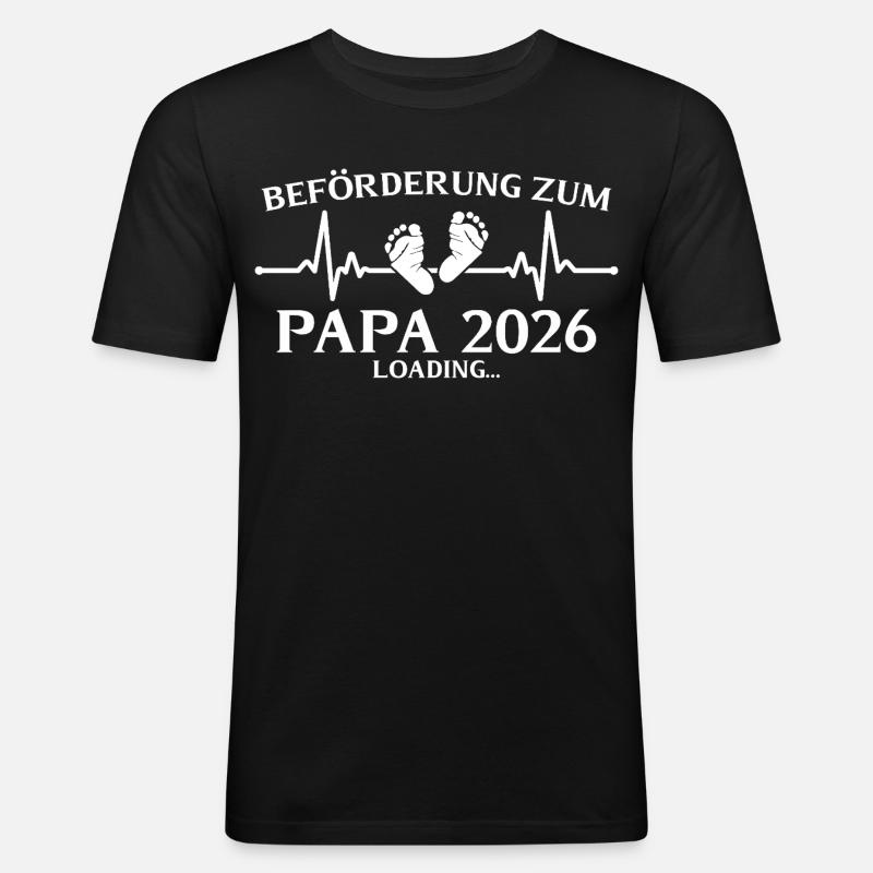 Dad 2026 loading paternity - Men's Slim Fit T-Shirt - black