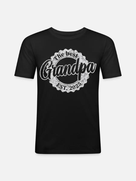The Best Grandpa since 2025 - Men's Slim Fit T-Shirt - black