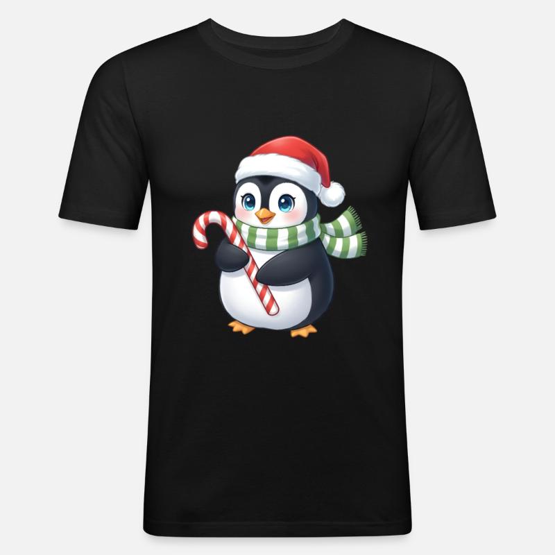 Weihnachtspinguin - eine tolle Geschenkidee - Männer Slim Fit T-Shirt - Schwarz