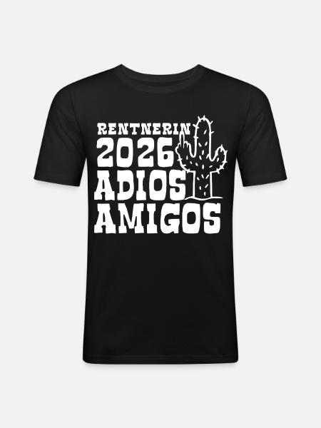 Adios Amigos Pensioner 2026 - Retirement - Pension - Men's Slim Fit T-Shirt - black
