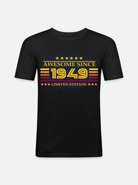 Awesome since 1949 Limited Edition - Männer Slim Fit T-Shirt - Schwarz