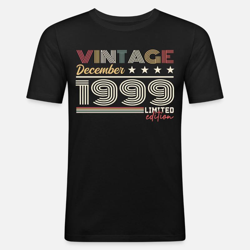 Geschenk Dezember 1999 - Männer Slim Fit T-Shirt - Schwarz