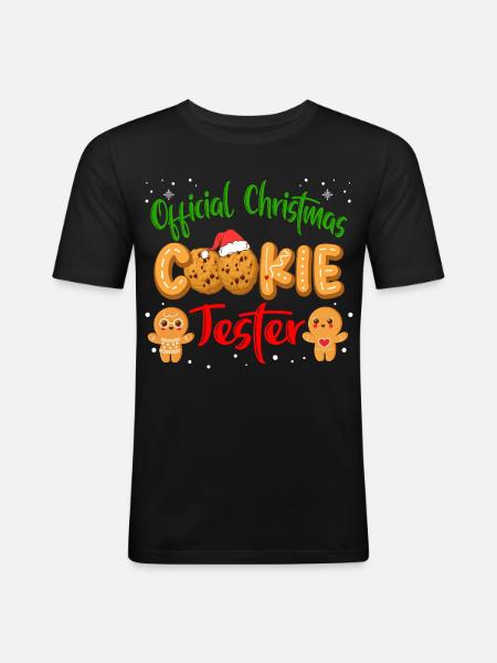 Official Cookie Tester Family Matching Outfit - Men's Slim Fit T-Shirt - black