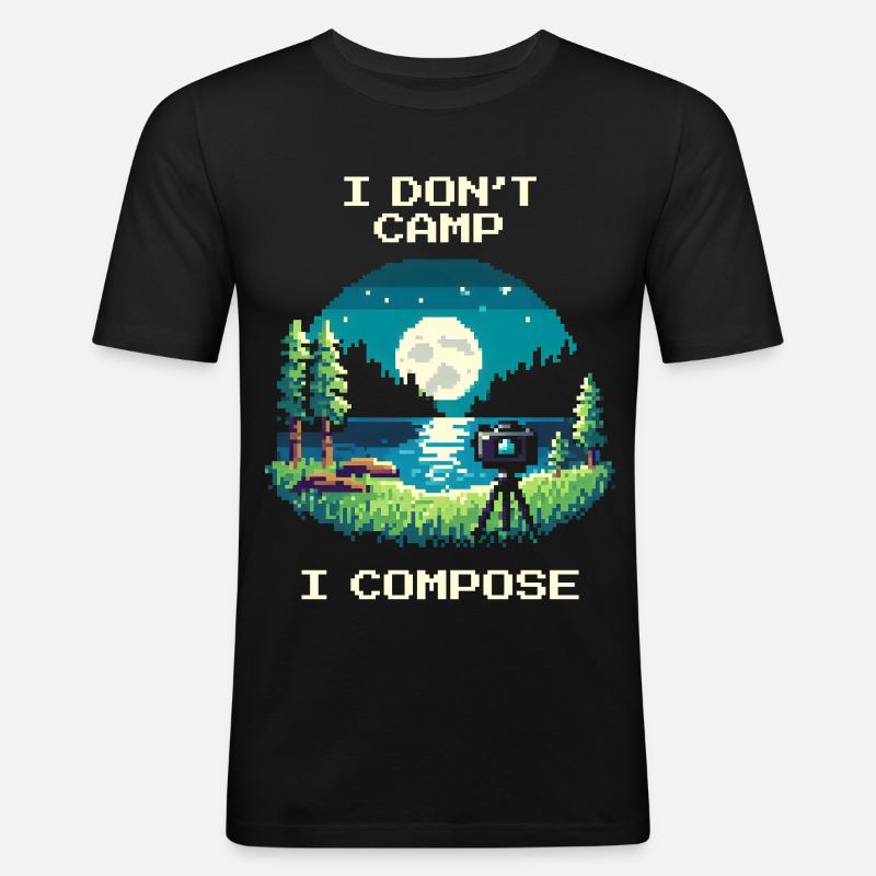 I don't camp, I compose | Composition - Men's Slim Fit T-Shirt - black