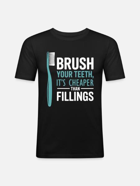Mechanical Smile Dental Engineer Art  - Men's Slim Fit T-Shirt - black