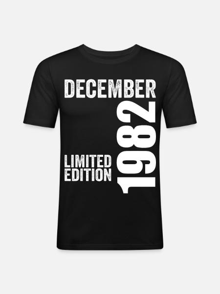 Retro Birthday Gift - December 1982 - Men's Slim Fit T-Shirt - black