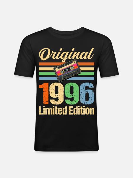 30th birthday 1996 - Men's Slim Fit T-Shirt - black