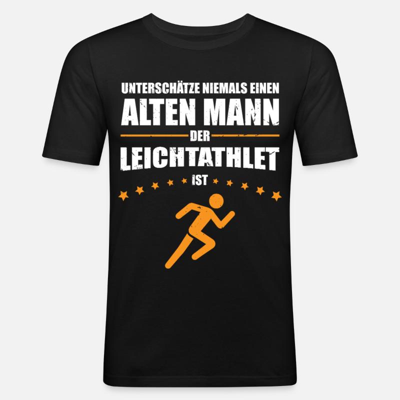 Regalo Vecchio - Atleta | Vintage retrò - Maglietta aderente da uomo - nero