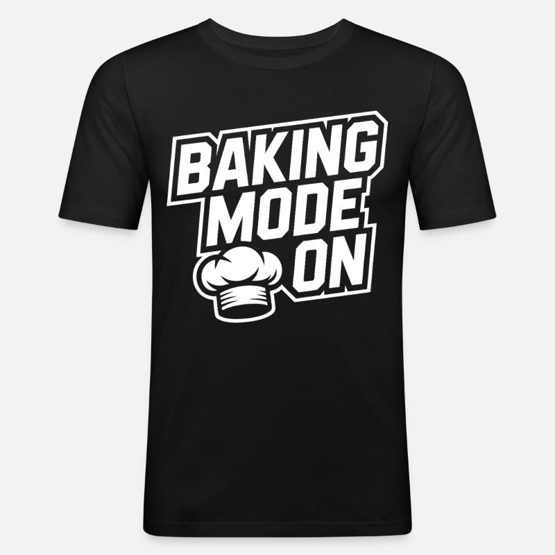 Backmodus An – Küchenhumor Design - Männer Slim Fit T-Shirt - Schwarz