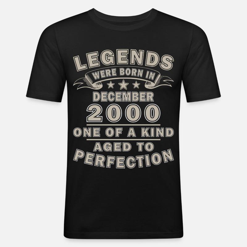 Dezember 2000 Dezember Jubiläum Dezember 2000 - Männer Slim Fit T-Shirt - Schwarz