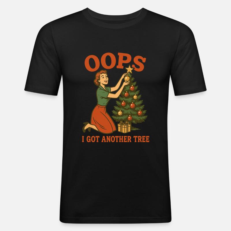 Oops I Got Another Tree - Männer Slim Fit T-Shirt - Schwarz
