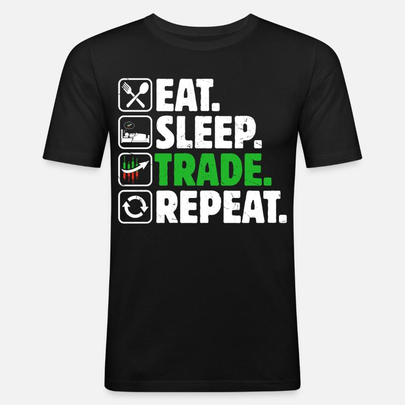 Trading Boursier Crypto Trader Boursier - T-shirt près du corps Homme - noir