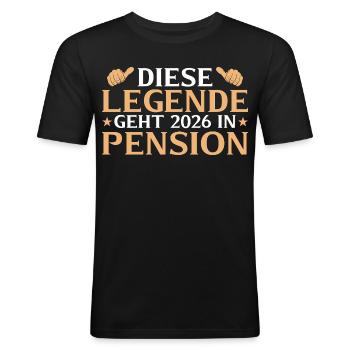 Retraité 2026 Légende à la retraite - T-shirt près du corps Homme - noir - Devant - Nik (191cm)