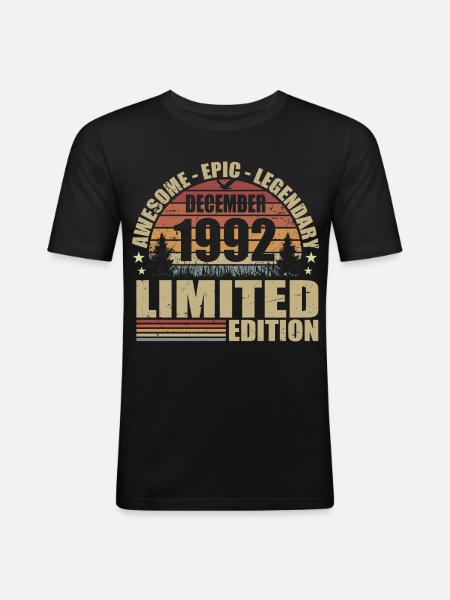 December 1992 - Limited Edition December 1992 - Men's Slim Fit T-Shirt - black