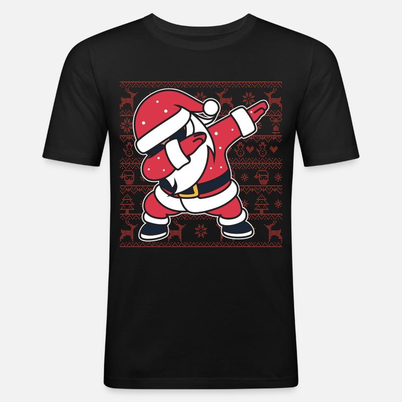 Weihnachts-Hässlicher Pullover Dab Santa's Weihnachtsgeschenk - Männer Slim Fit T-Shirt - Schwarz