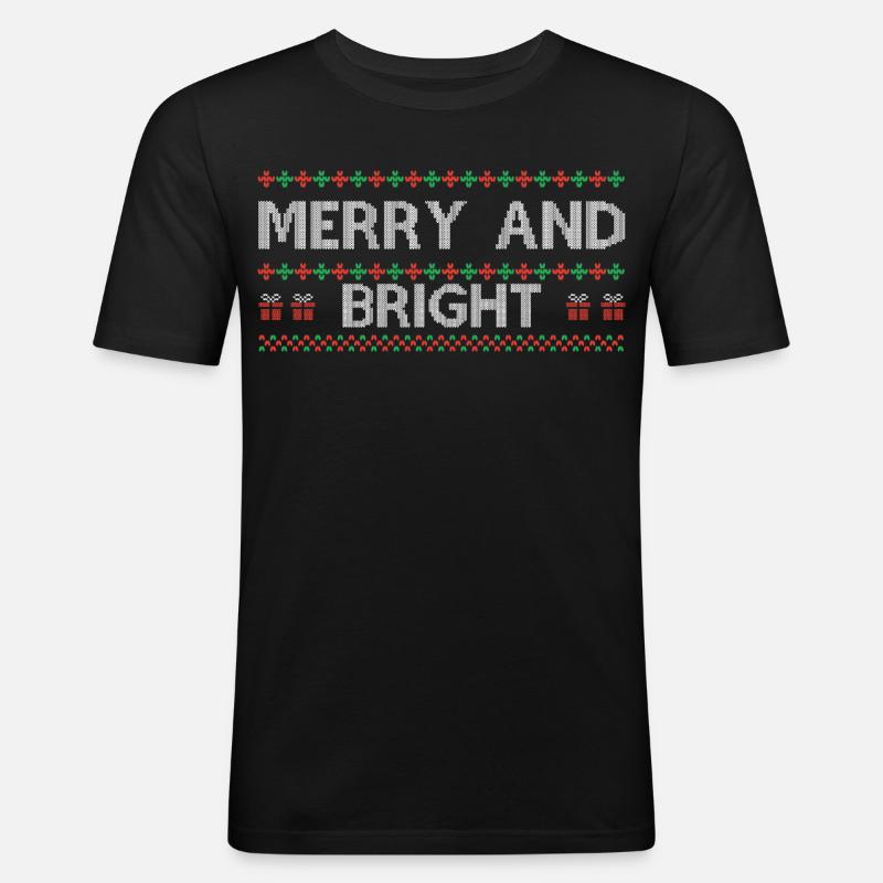 Hässlicher Weihnachtspullover Hässliches Weihnachtsgeschenk-Idee - Männer Slim Fit T-Shirt - Schwarz