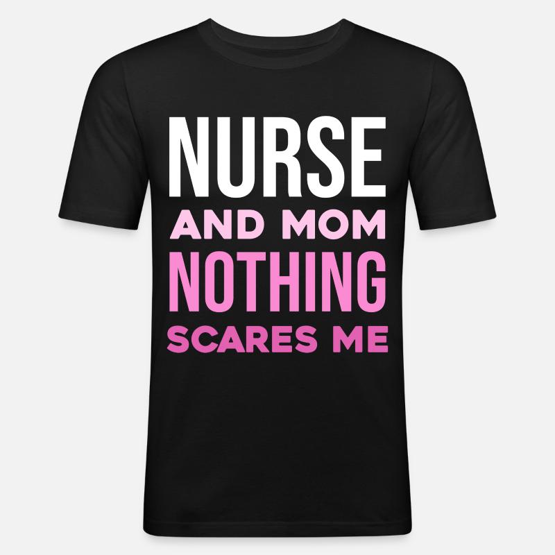 Krankenschwester und Mutter: Unerschrocken - Männer Slim Fit T-Shirt - Schwarz