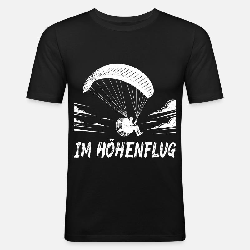 Paramotor Flight FLYING FUNNY - Men's Slim Fit T-Shirt - black