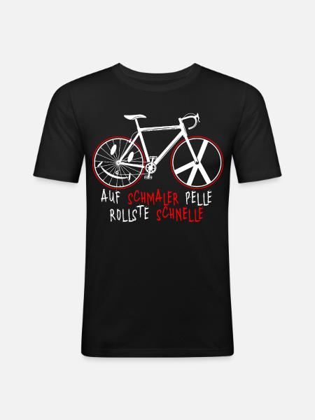 Rennrad - Männer Slim Fit T-Shirt - Schwarz