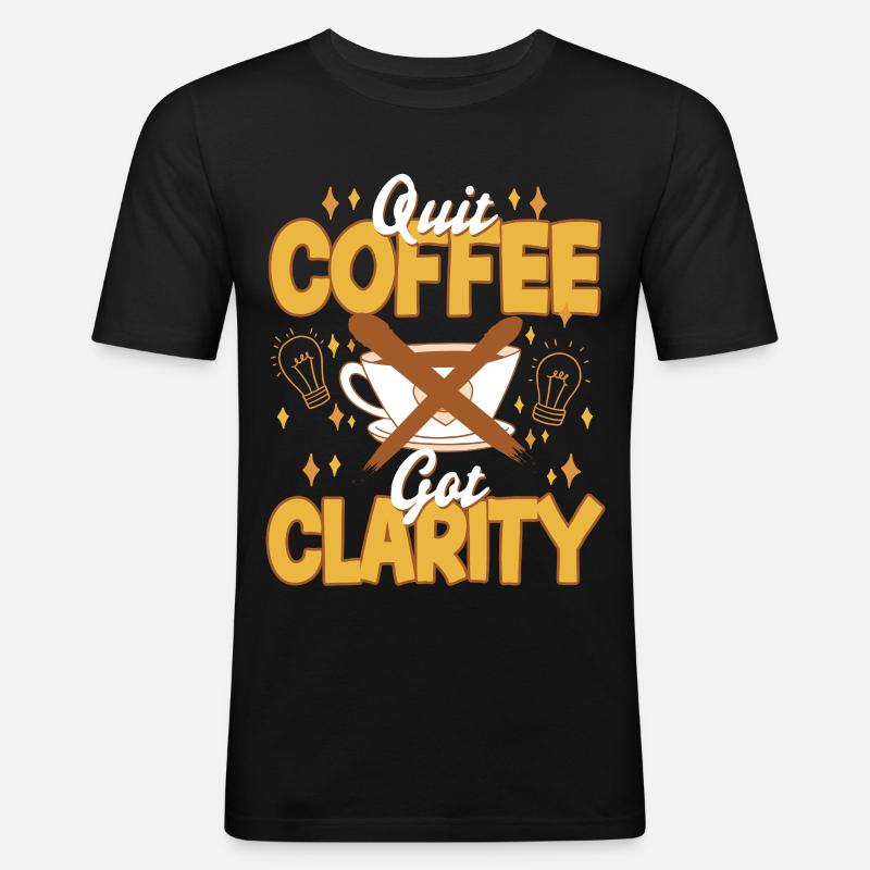 Coffee withdrawal decaffeinated ex-coffee drinker - Men's Slim Fit T-Shirt - black