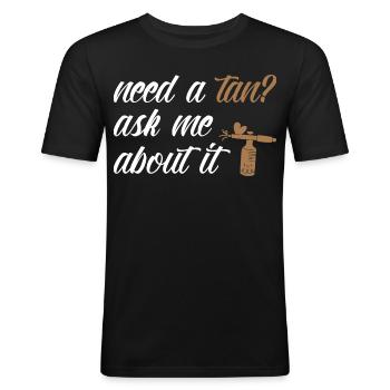 Spray Tanning Artist Oil Professional Kit Spray - Männer Slim Fit T-Shirt - Schwarz - Vorne - Nik (191cm)