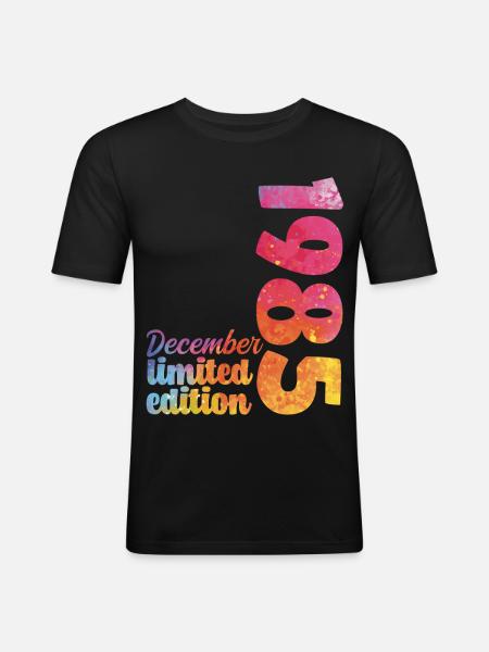 December 1985 Birthday Gift - Men's Slim Fit T-Shirt - black