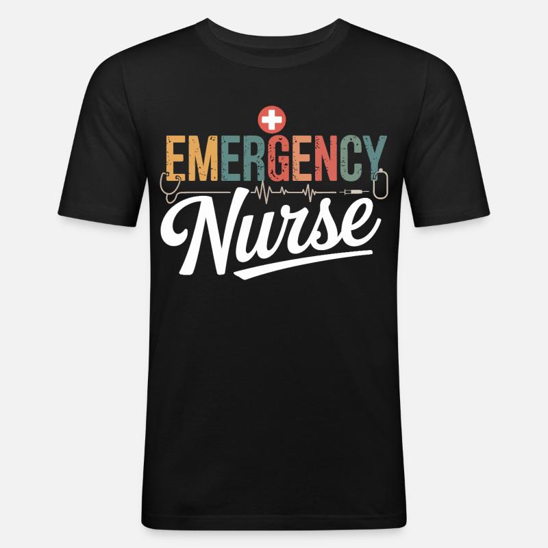 Notfallpflegerin Emergency Design - Männer Slim Fit T-Shirt - Schwarz