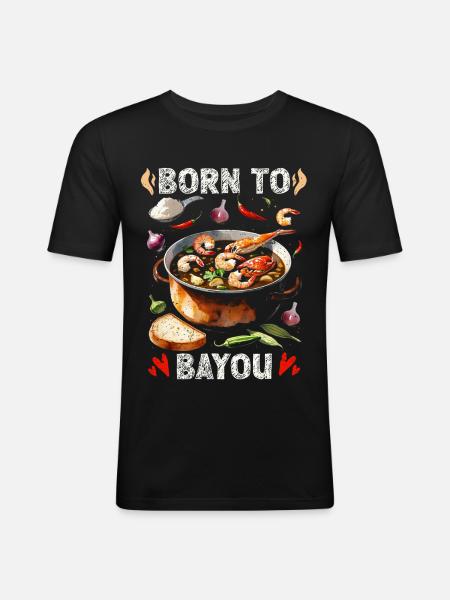 Nourriture du Bayou - T-shirt près du corps Homme - noir