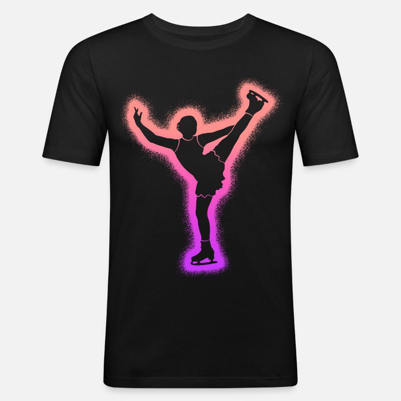 Eiskunstläuferin Eislaufen Mädchen Eiskunstlauf - Männer Slim Fit T-Shirt - Schwarz