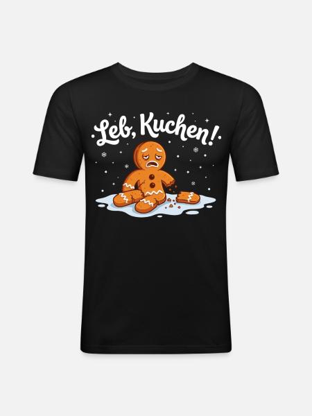 Pepparkaks-julskjorta Rolig herr Dam - Slim Fit T-shirt herr - svart