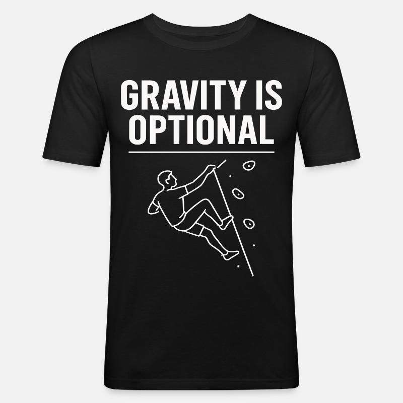 Gravity is optional climbing statement - Men's Slim Fit T-Shirt - black