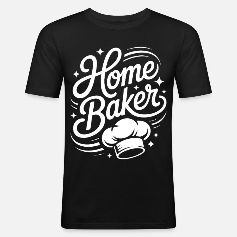 Home Baker Motif — Chef Script - Men's Slim Fit T-Shirt - black