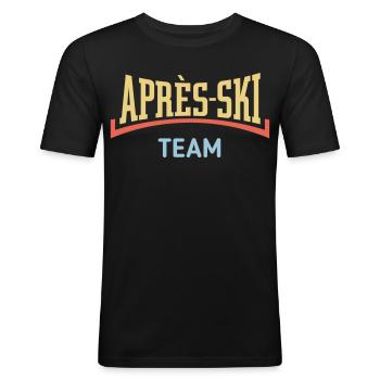 Après-Ski Team (Après Ski / Concave / 3C) - Men's Slim Fit T-Shirt - black - Front - Nik (191cm)